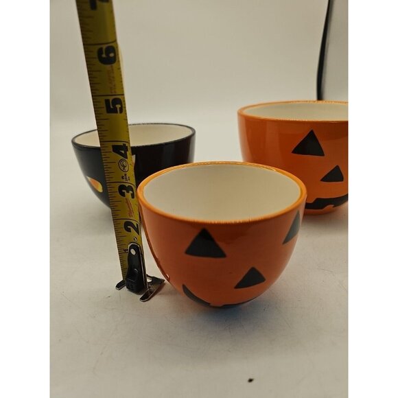 Lot Of 3 ND Exclusive Ceramic Cream Pumpkin Bowls HALLOWEEN / FALL DECOR - Picture 5 of 7